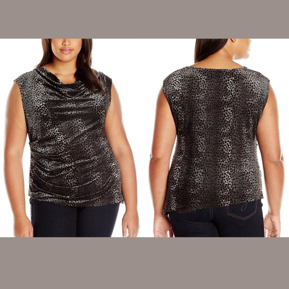 NWT Calvin Klein Cowl Neck Sleeveless Velvet Top - Picture 2 of 12